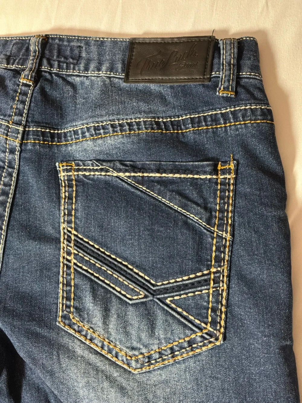 True Religion Men's Dark Blue Straight Leg Jeans